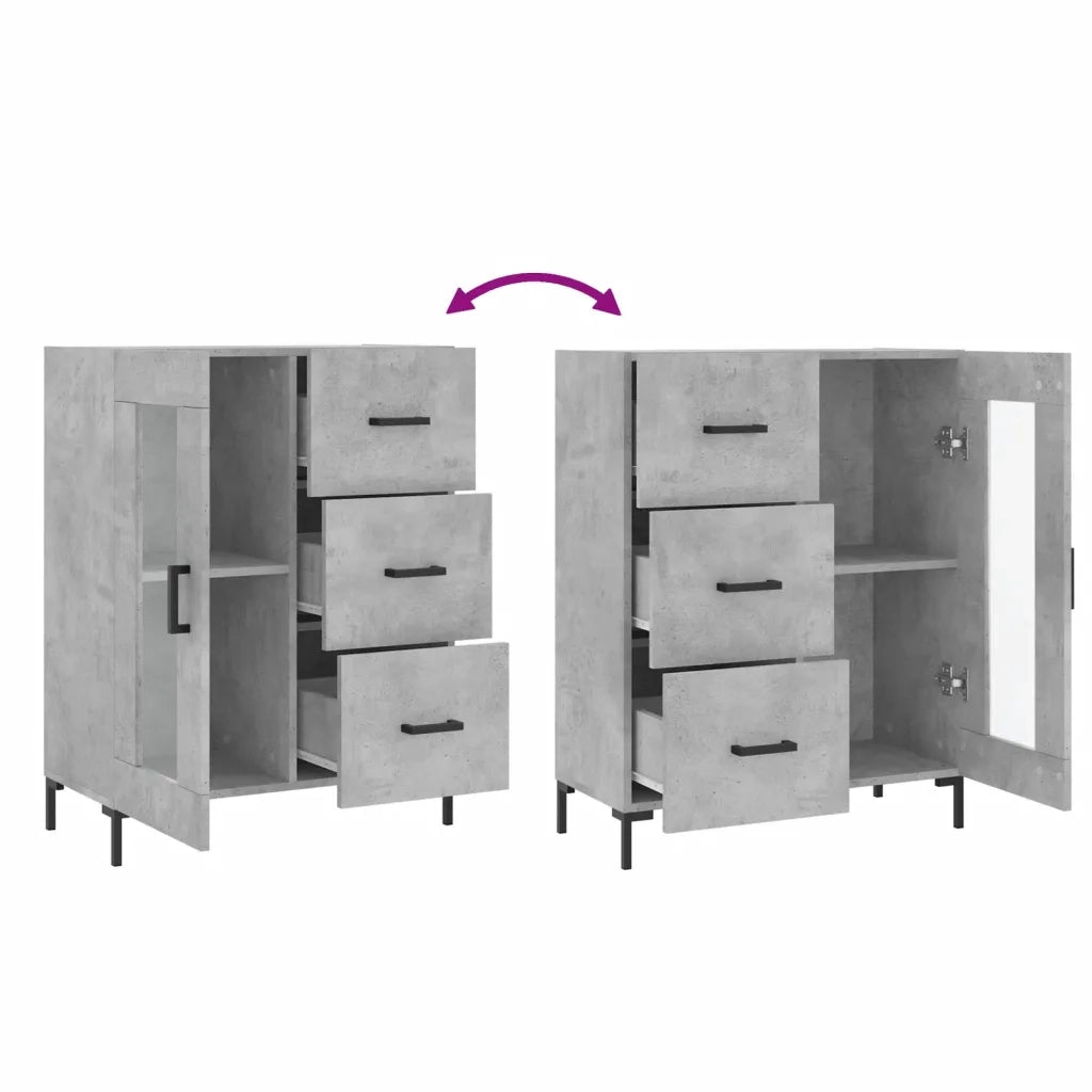 Credenza-Buffet-Armadio da cucina Grigio Cemento 69,5x34x90 cm in Legno Multistrato 618729