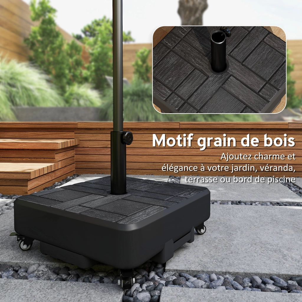 Socle Parasol con Ruote Riempibile ¨C zephmum ¨C 48x48x38.5 cm Nero