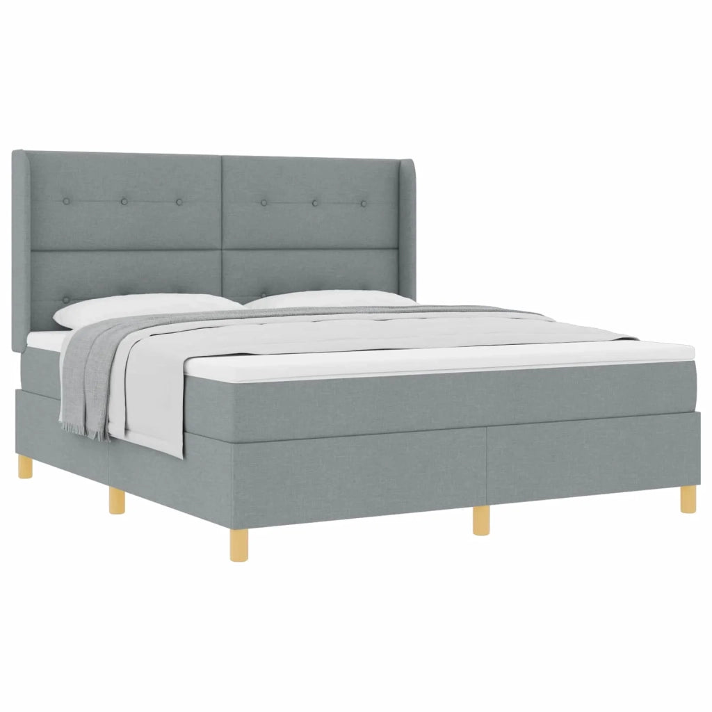 Letto a molle con materasso Grigio chiaro 180 x 200 cm Tessuto 3341847