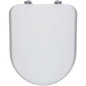 Sedile wc con cerniere cromate interasse 158 mm, copriwater colo