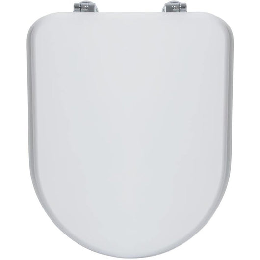 Sedile wc con cerniere cromate interasse 158 mm, copriwater colo