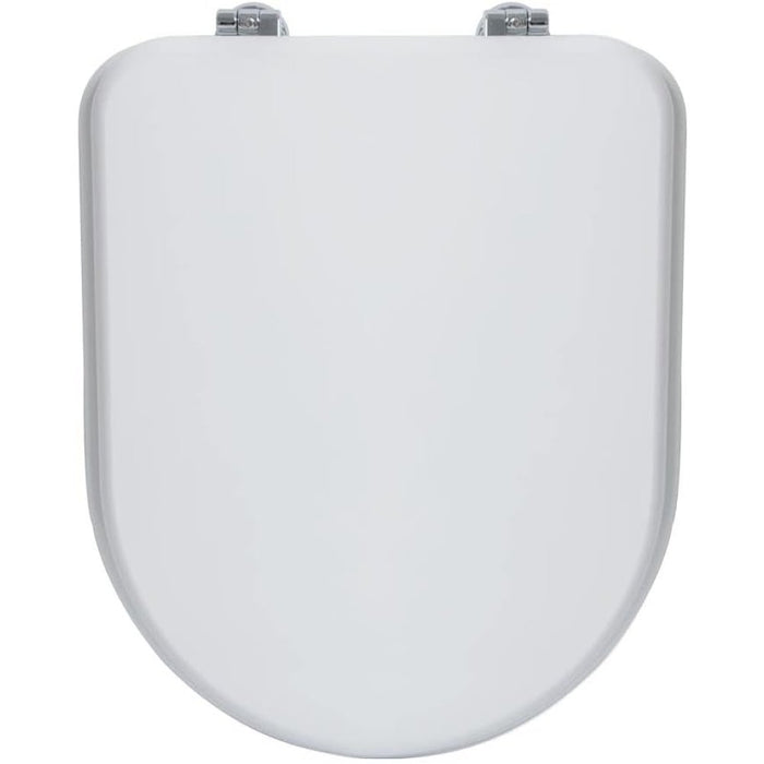 Sedile wc con cerniere cromate interasse 158 mm, copriwater colo