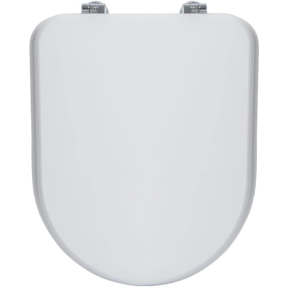 Sedile wc con cerniere cromate interasse 158 mm, copriwater colo