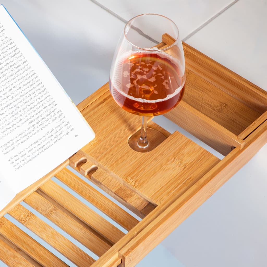 HI Vassoio Vasca Bagno Regolabile Bambù (70-105)x22x4 cm 445548