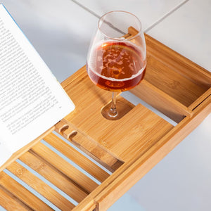 HI Vassoio Vasca Bagno Regolabile Bambù (70-105)x22x4 cm 445548