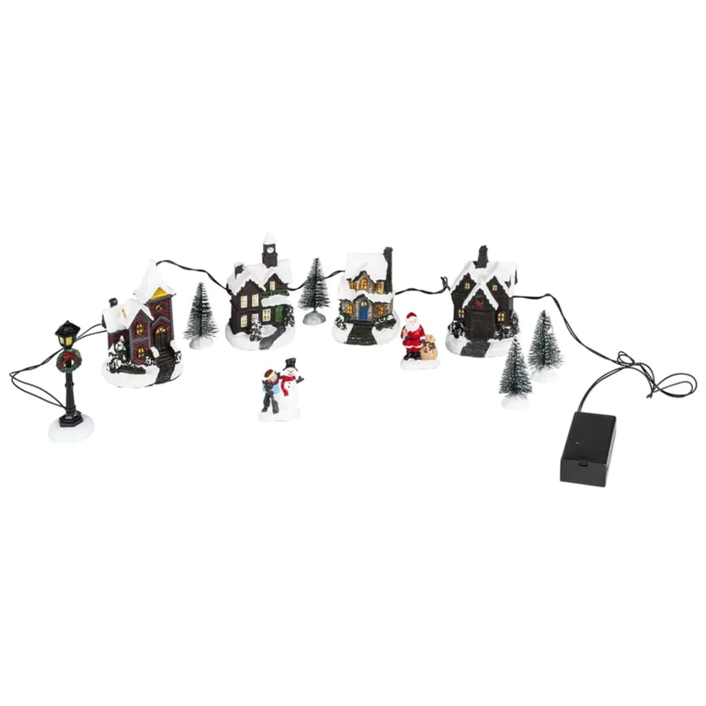 HI Decorazione Natalizia LED Scena Villaggio 438346