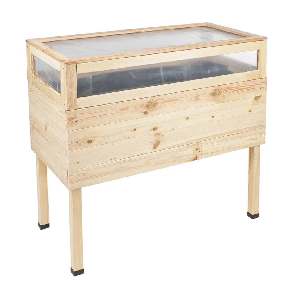 HI Fioriera Rialzata con Copertura 135 L in Legno 446190