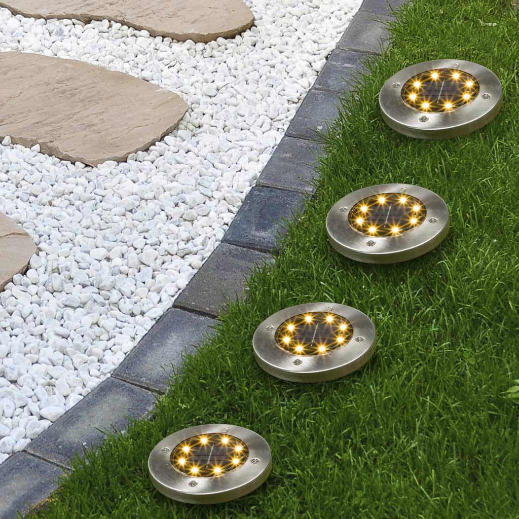 HI Luci Solari a LED Interrate da Giardino Set 4 pz 435252