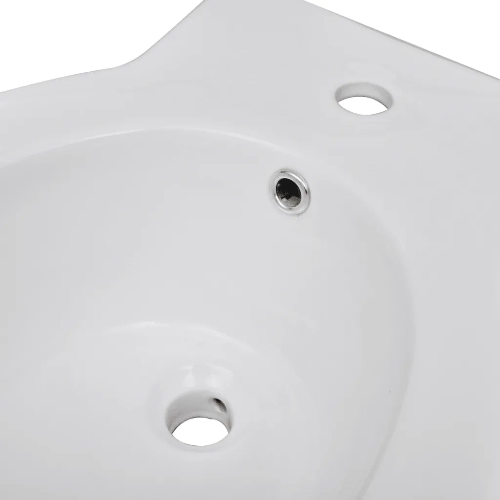 Bidè Rotondo Bianco con Piede di Alta Qualità in Ceramica 140665