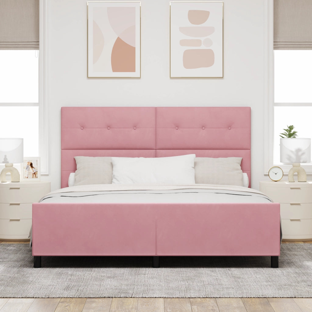 Letto in Velluto Rosa  180x200 cm