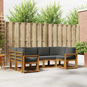 Set di divani da esterno con cuscino 6 pcs Naturale e Antracite