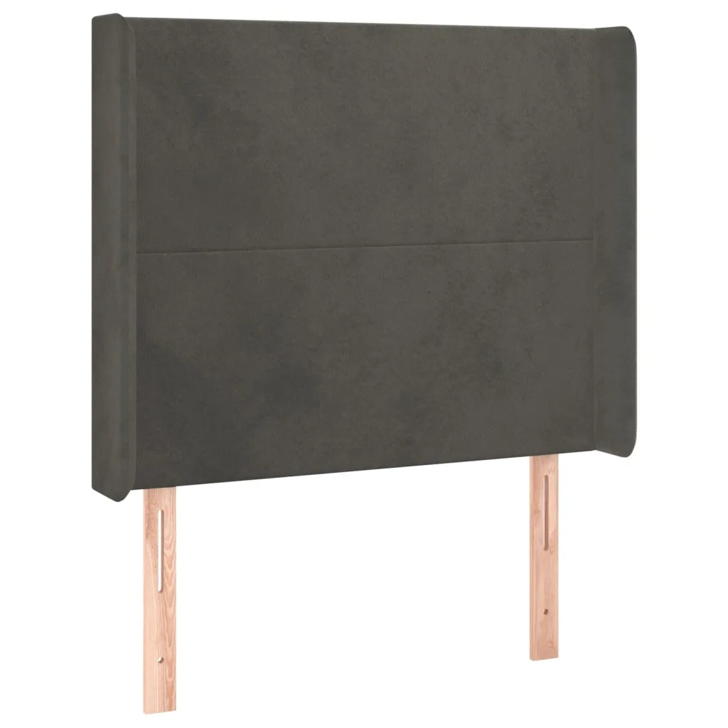 Letto a Molle con Materasso e LED Grigio Scuro 80x200cm Velluto