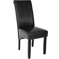 Set di 6 sedie con gambe nere, seduta per soggiorno, cucina sala da pranzo, design elegante quadrato, nero 08_0000084