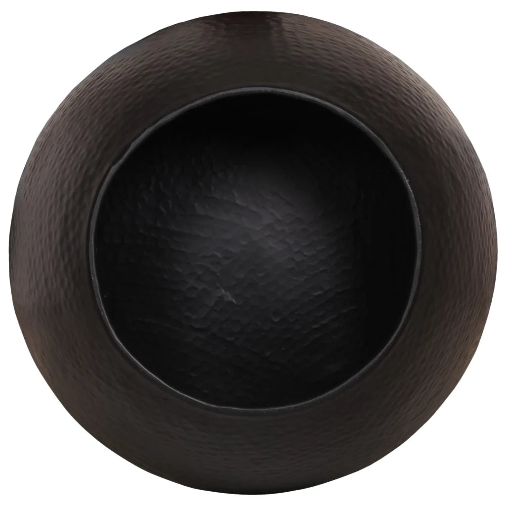 Tavolino da Salotto in Alluminio Martellato Ã˜ 50x30 cm Nero