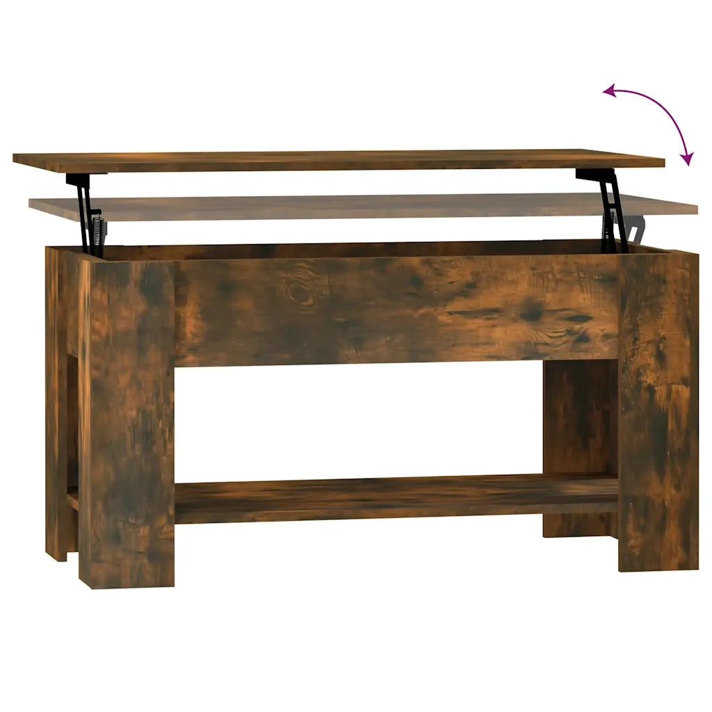 Tavolino da Salotto-Tavolino da soggiorno-Tavolo Rovere Fumo 101x49x52 cm Legno Multistrato