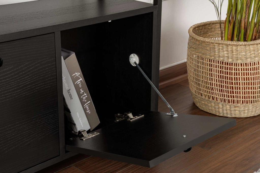Credenza in legno "Solace" - 120 x 30 x 77 cm - Nero