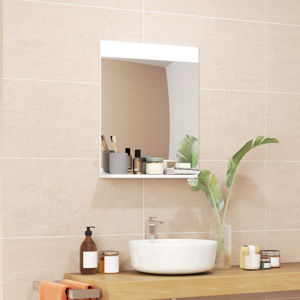 Specchio da Bagno con Mensola ¨C zephmum ¨C Bianco 50x12x60 cm