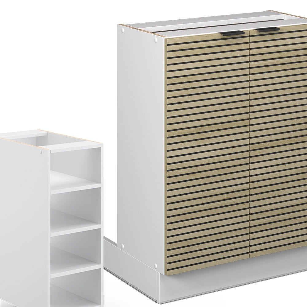 Isola cucina Fame-Line Pannello in quercia/Bianco 90 cm senza piano di lavoro Vicco