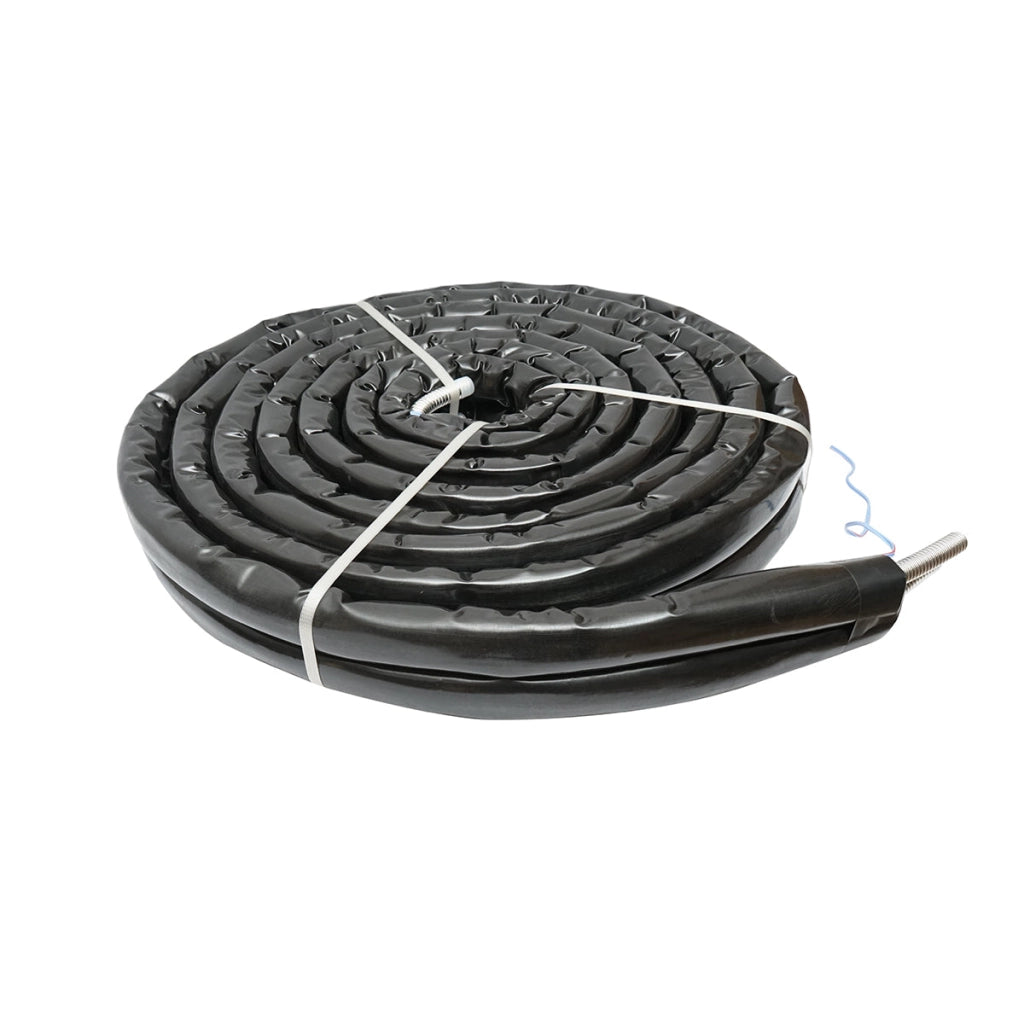 Tubo doppio in acciaio inox DN16-3/4 corrugato, flessibile, isolato, lungo 10 m, con cavo per sonda di temperatura, per impianti solari residenziali.