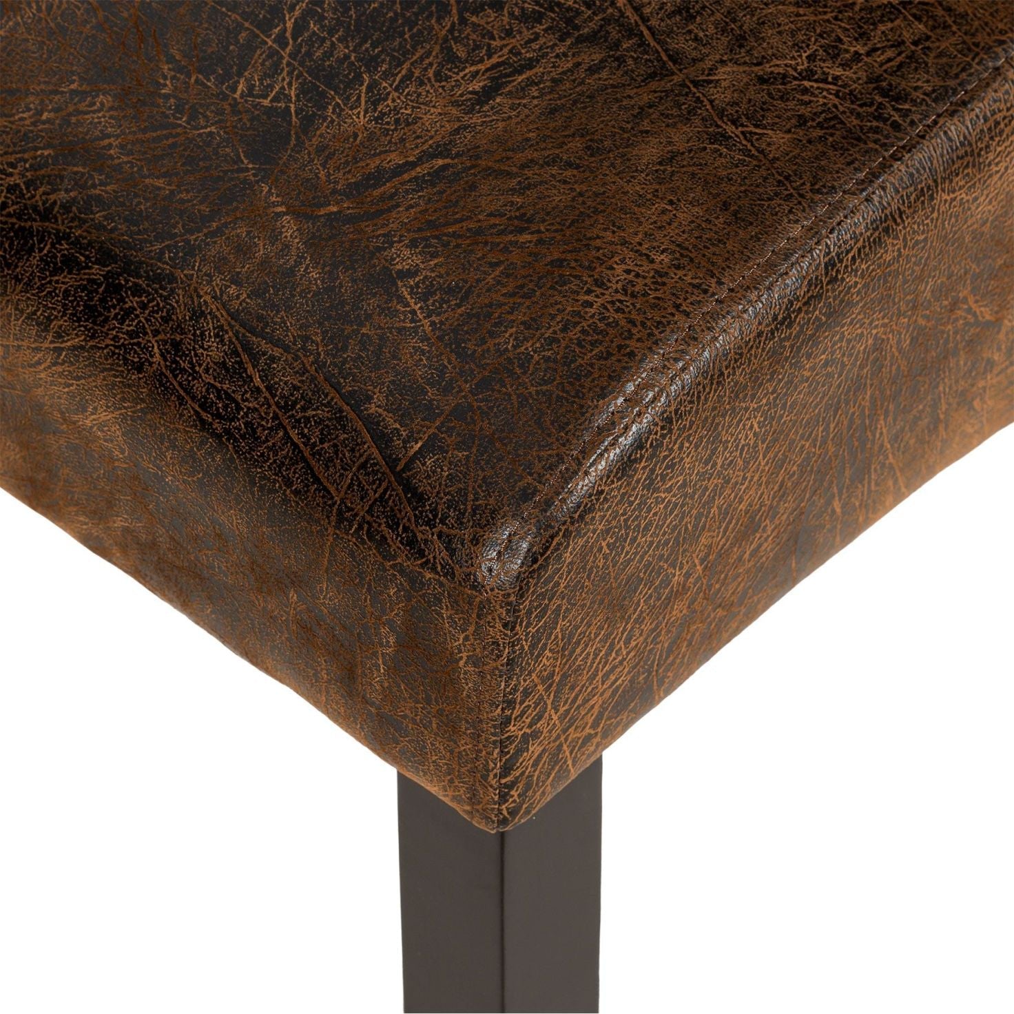 Set di 4 sedie con gambe nere, seduta soggiorno, cucina sala da pranzo, design elegante quadrato, marrone 08_0000127