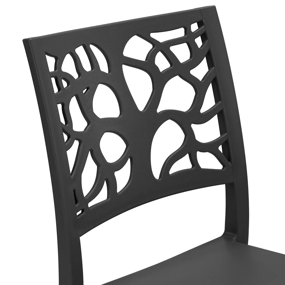 Set 6 sedie in polipropilene TETI, impilabile, resistente ai raggi UV, design moderno, ideale per sala da pranzo, cucina, sala d’attesa, bar, ristoranti o giardino, colore Ghisa