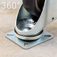 Set 4 ruote girevoli con freno, per trasporto, 100mm, plastica e gomma, max 80 kg a rotella