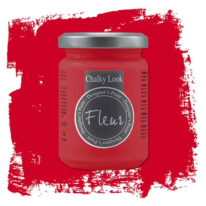 Fleur Pittura Chalky Look Colore Opaco Gessoso Shabby Legno Metallo Pareti Pelle Colore: Tomato Red, Formato: 130 ml