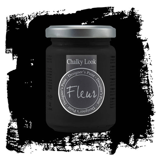 Fleur Pittura Chalky Look Colore Opaco Gessoso Shabby Legno Metallo Pareti Pelle Formato: 330 ml, Colore: Black
