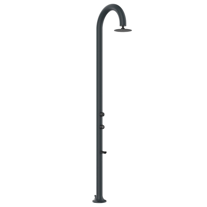 Doccia da Giardino in Alluminio con Soffione e Lavapiedi Sined Luna Alu Grigio