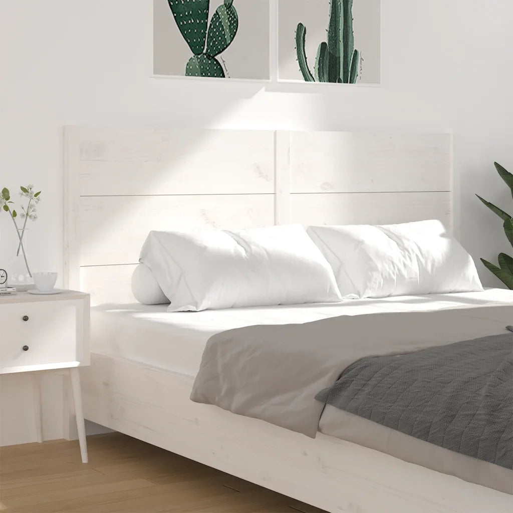 Testiera per Letto Bianca 186x4x100cm in Legno Massello di Pino 818736