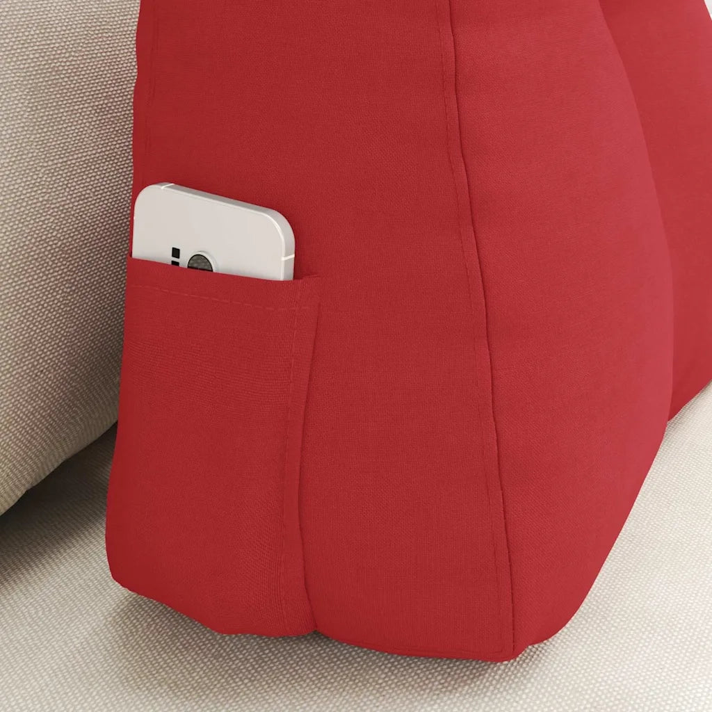 Cuscino per Schiena Rosso 60 x 24 x 50 cm Tessuto 42014395