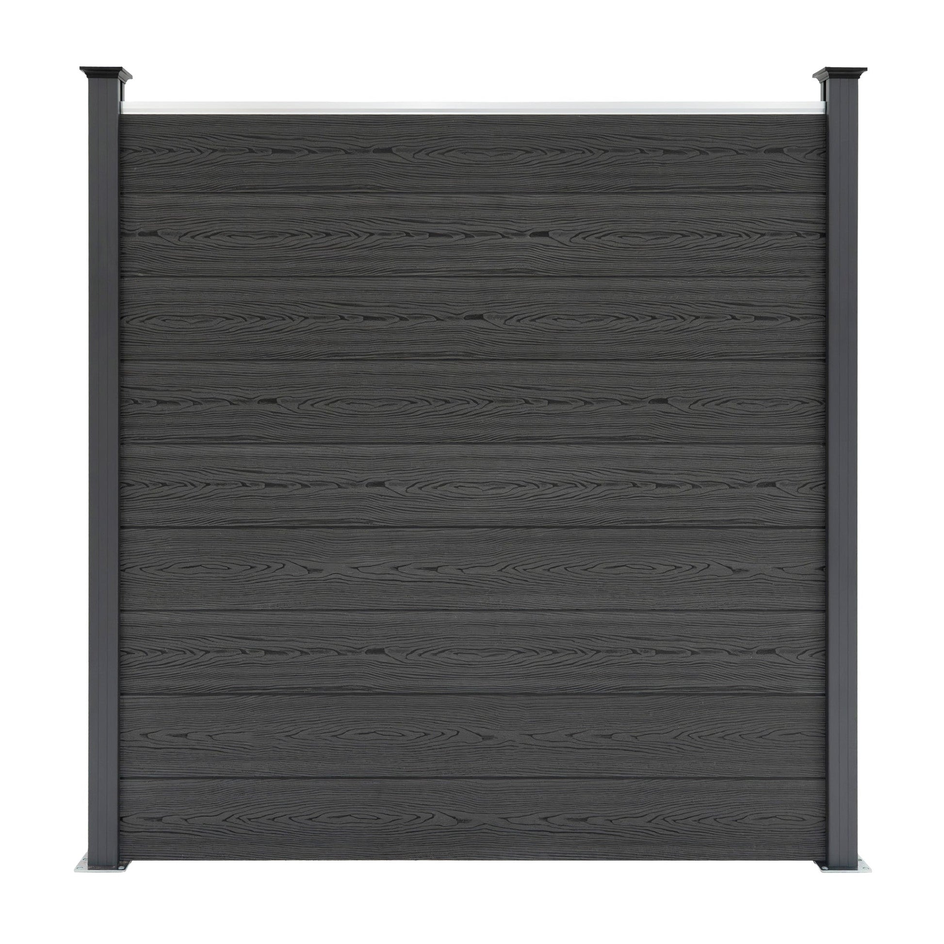 Pannelli Recinzione x8, Elemento Angolare & 10 Pali Metallo 185cm Grigio