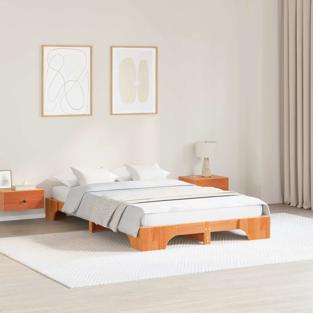 Struttura del letto Marrone cerato 120 x 190 cm Pino massello