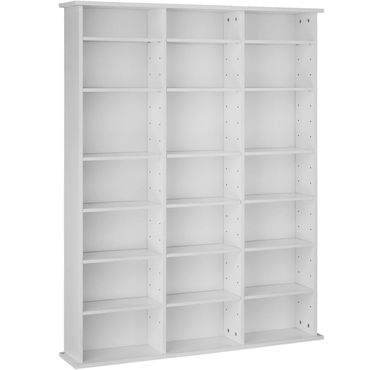 Mobile scaffale libreria porta CD/DVD 136,5 cm bianco 08_0000228