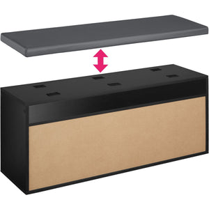 Scarpiera con cuscino seduta 104 cm nero 08_0000260