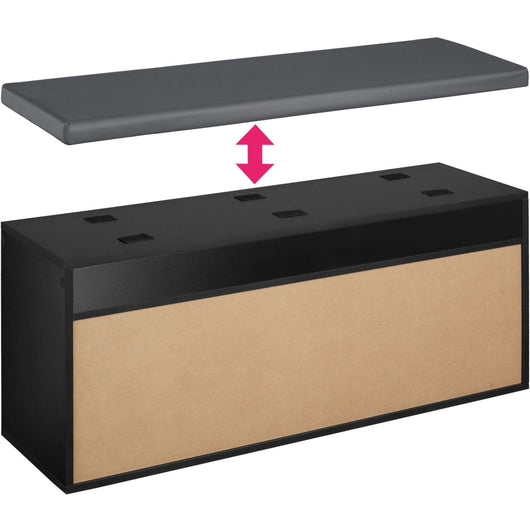 Scarpiera con cuscino seduta 104 cm nero 08_0000260