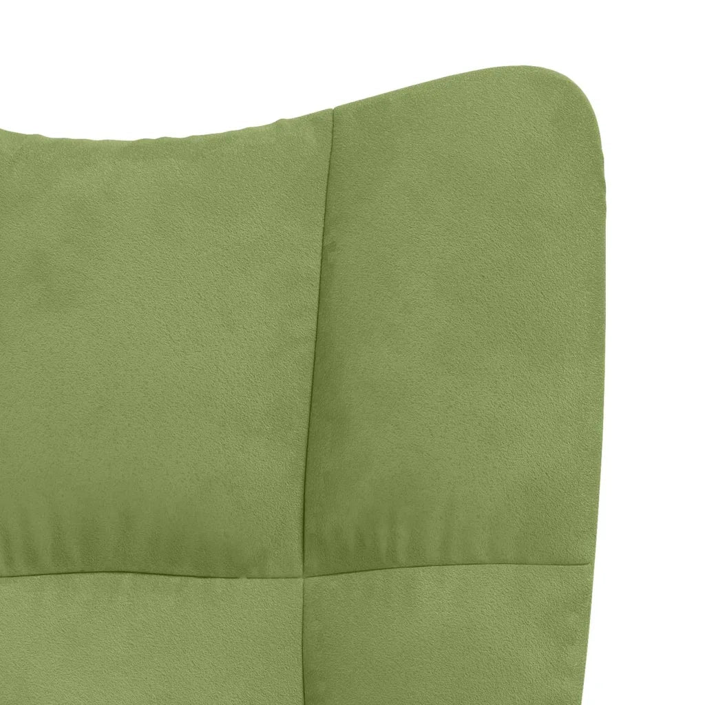 Divano Sedia-Poltrona Relax con Poggiapiedi Verde Chiaro in Velluto 222633