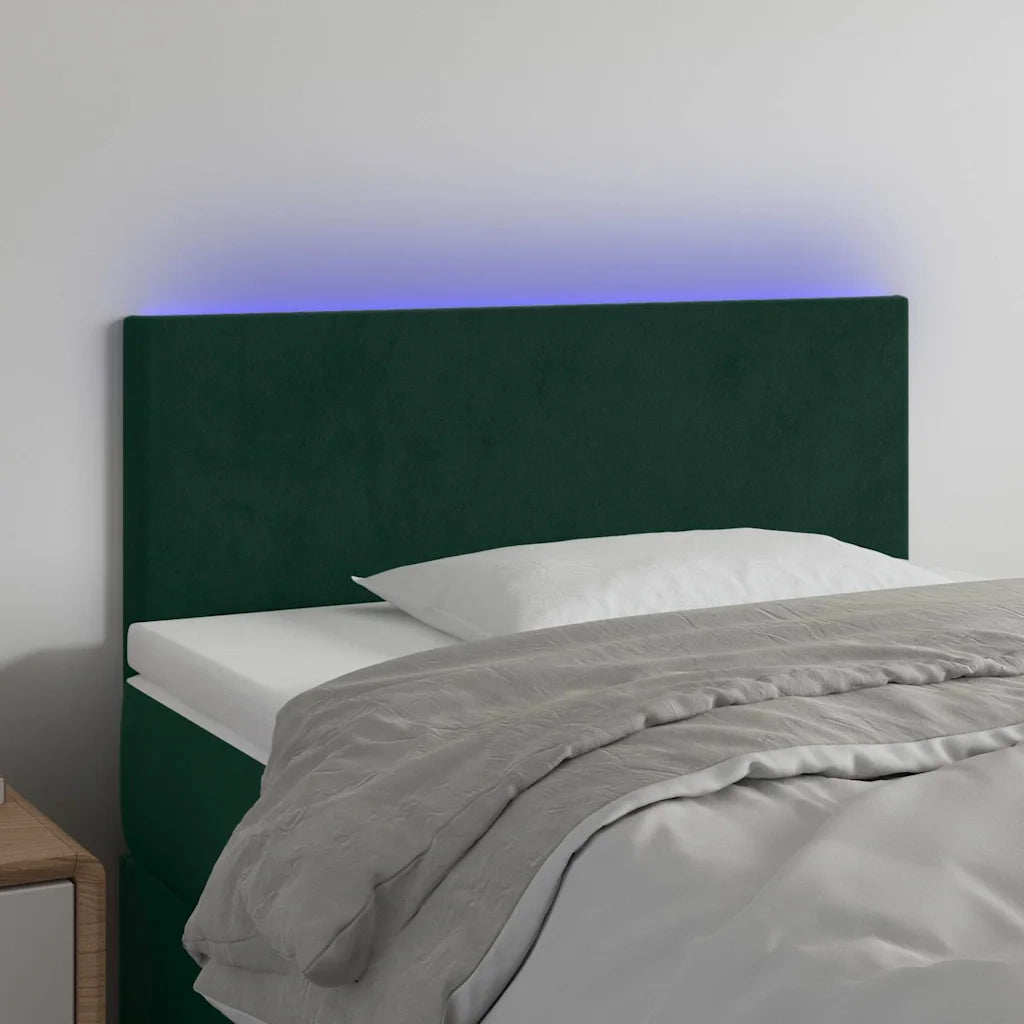 Testiera a LED-Testata con LED Verde scuro 90x5x78/88 cm in Similpelle 444713