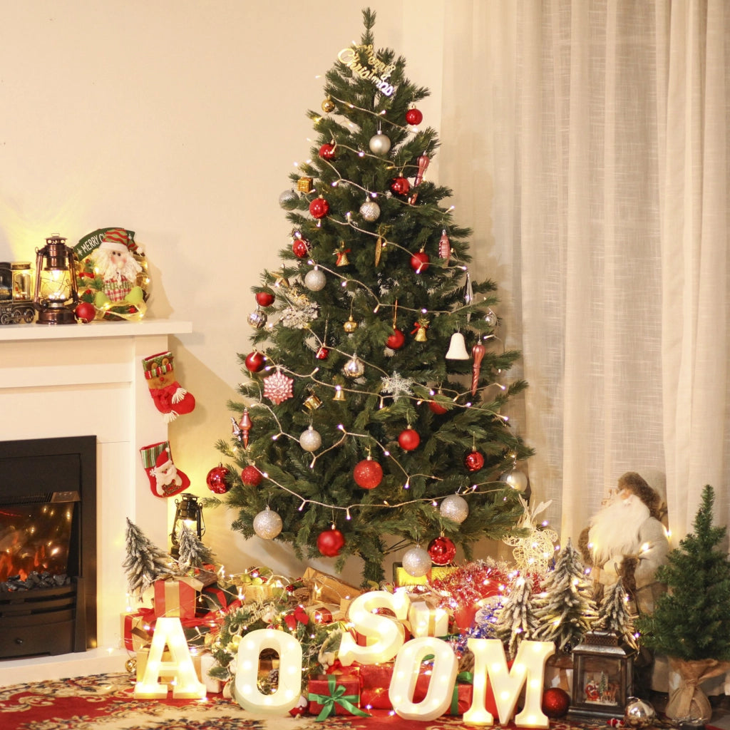 Albero di Natale Artificiale ¨C Zephmum ¨C Verde ?90x180 cm con Base Pieghevole