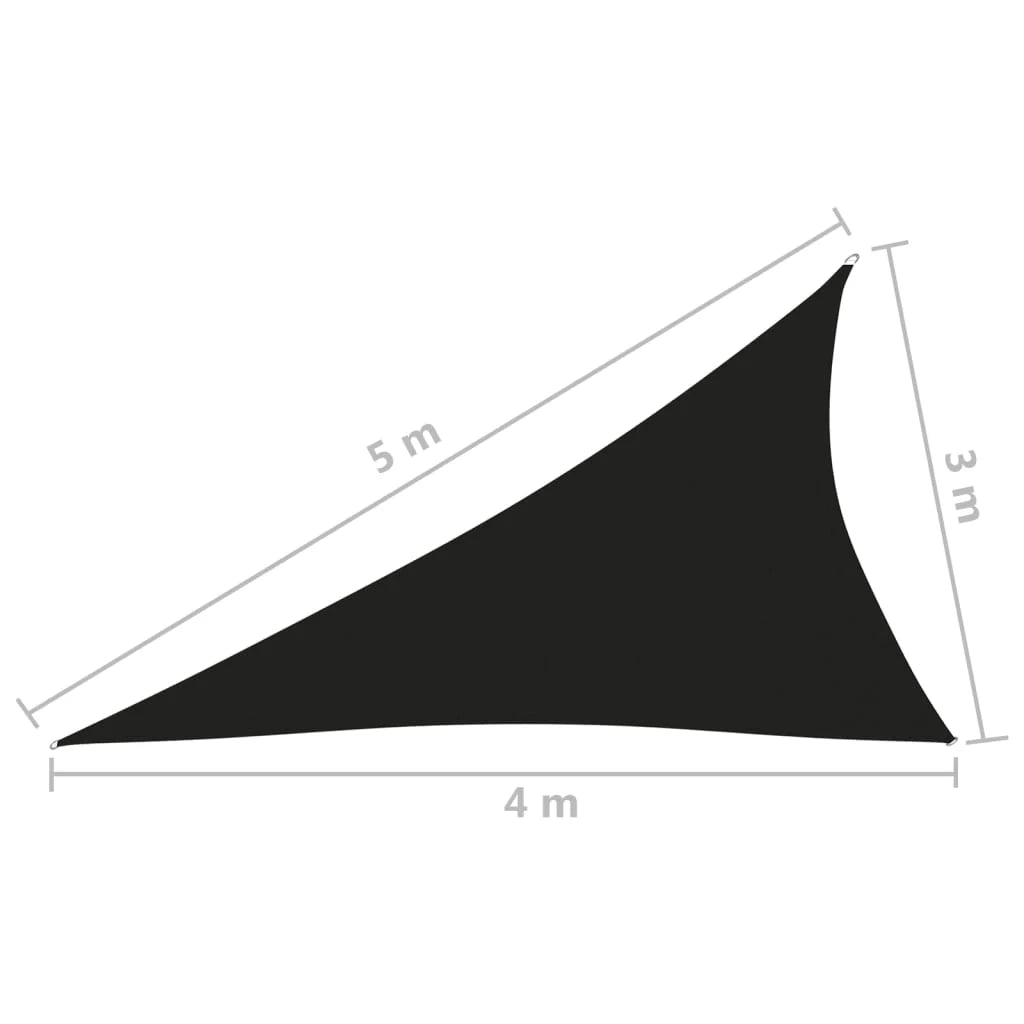 Vela ombreggiante triangolare in tessuto Oxford 3 x 4 x 5 m nero 02_0009847