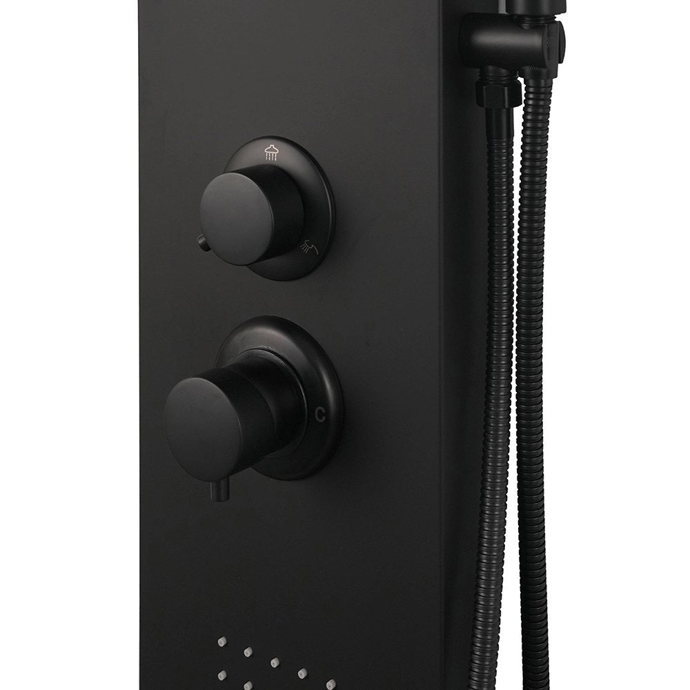 Colonna doccia pannello idromassaggio effetto cascata YH8124 SIDNEY - Nero