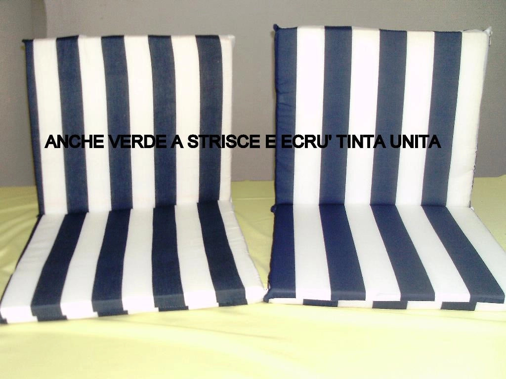 Cuscino per sedia con schienale basso colore fascia verde in cotone