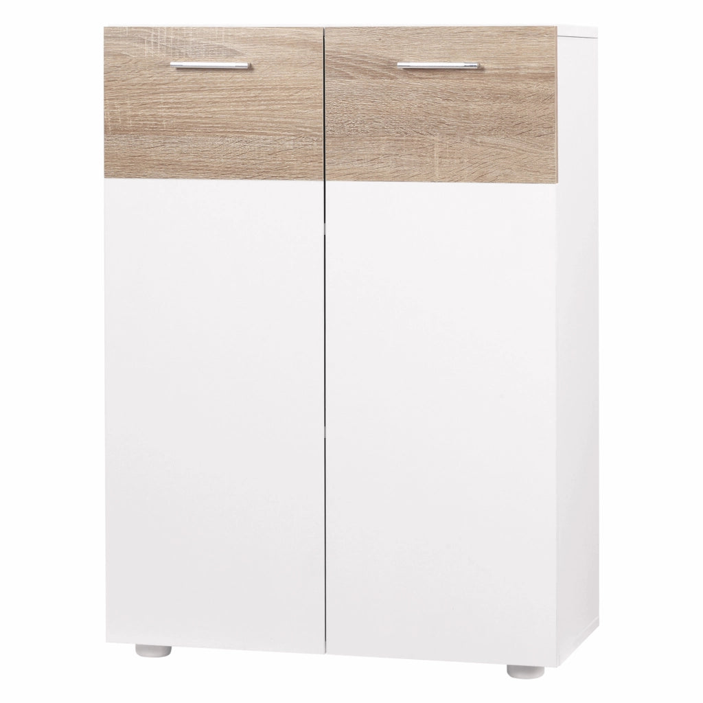 Armadio da bagno con 2 ante e ripiani regolabili ¨C zephmum ¨C 60x30x85 cm bianco