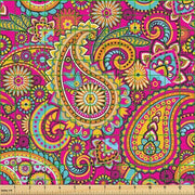 Tessuto Colorato per Metro, Paisley Est, Accessori da Interno di Alta Qualità, 5M (148x500cm), Rosa Arancione