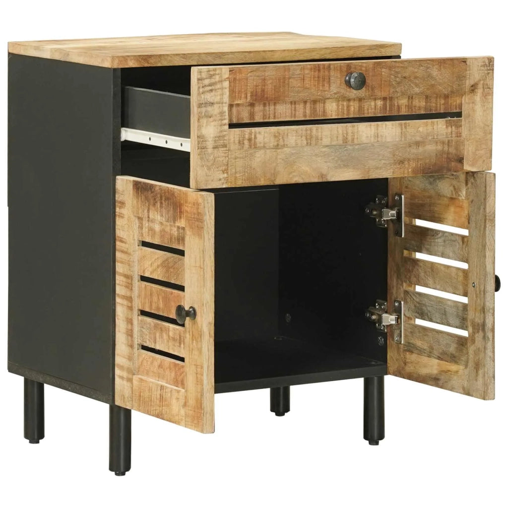 Comodino Naturale 50 x 33 x 60 cm Legno di mango massello 4018855
