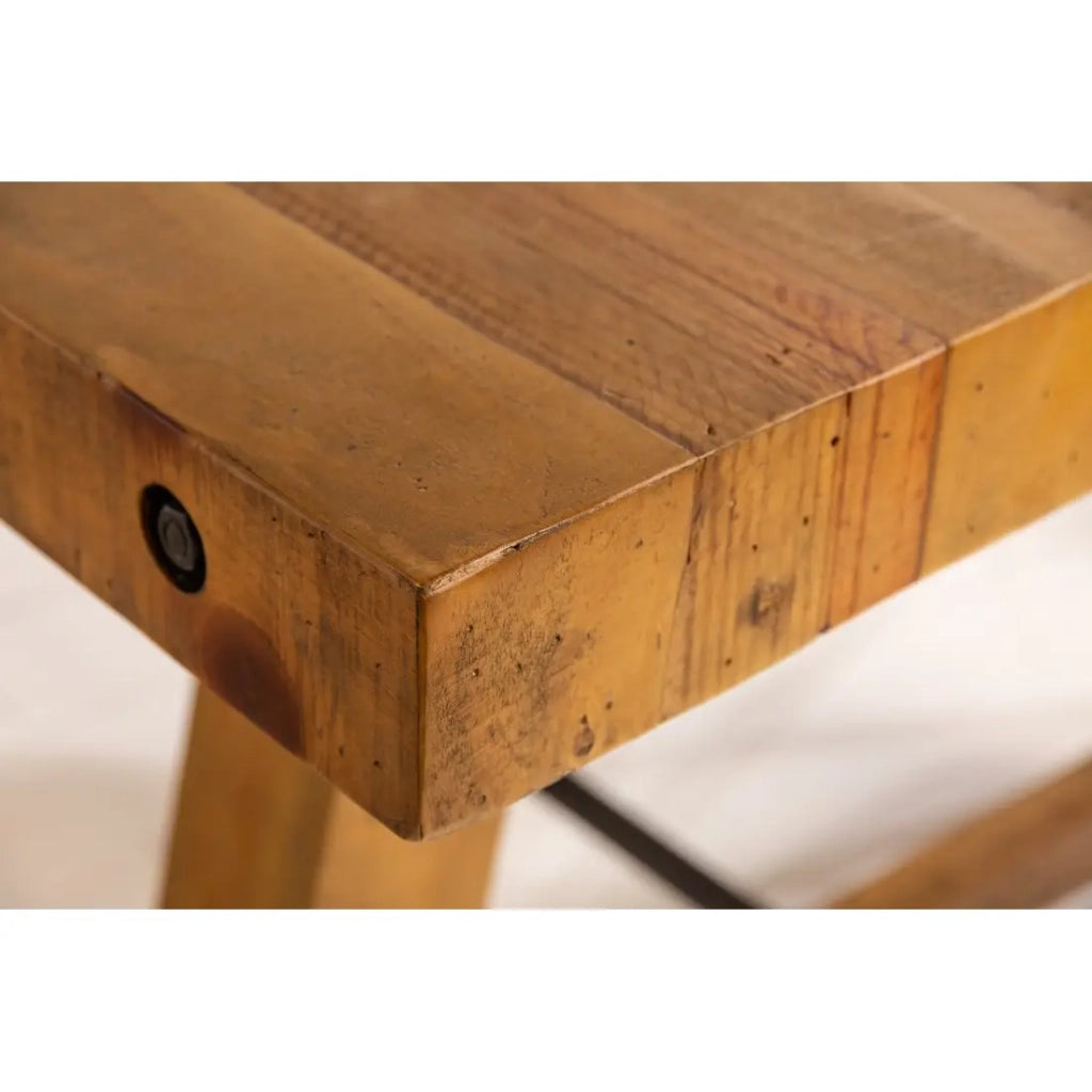 Tavolo da pranzo RANCHO – Rettangolare 200 cm – Legno naturale e metallo – Stile rustico