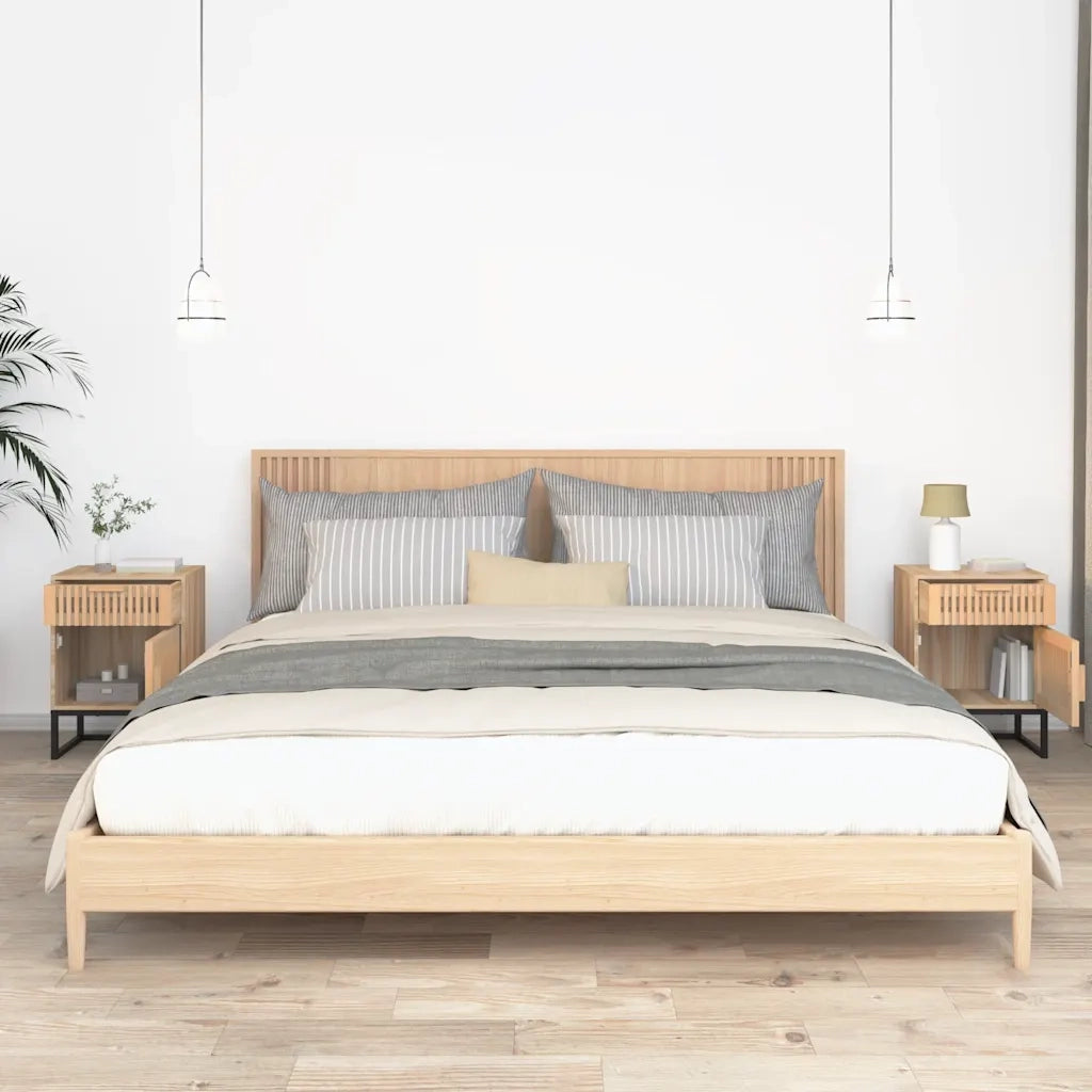 Comodini 2 pz-Set di 2 Tavolino da notte 40x30x55,5 cm Legno Multistrato e Ferro