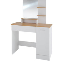 Toeletta con cassetto a specchio tavolo da trucco moderno ed elegante 137,5 cm bianco 08_0000240