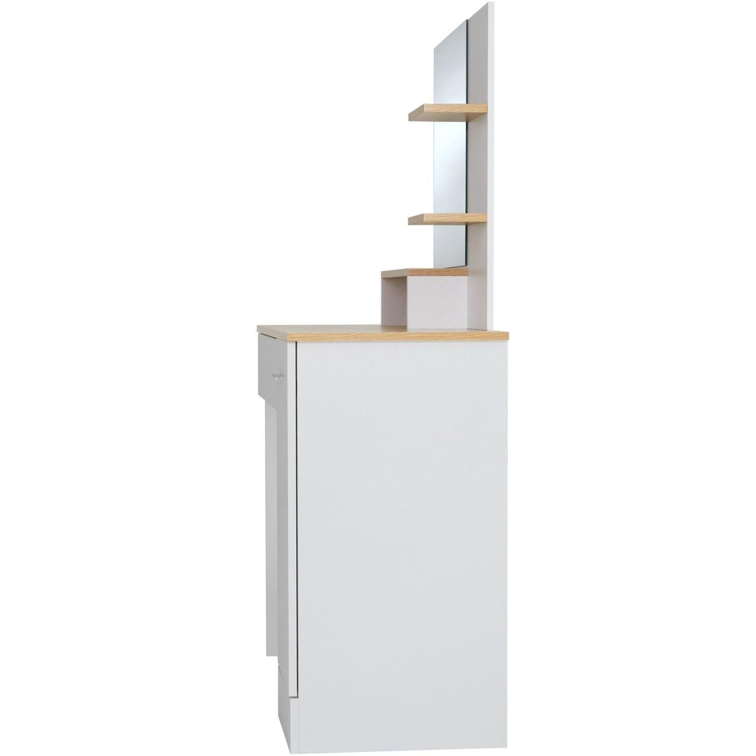 Toeletta con cassetto a specchio tavolo da trucco moderno ed elegante 137,5 cm bianco 08_0000240