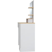 Toeletta con cassetto a specchio tavolo da trucco moderno ed elegante 137,5 cm bianco 08_0000240